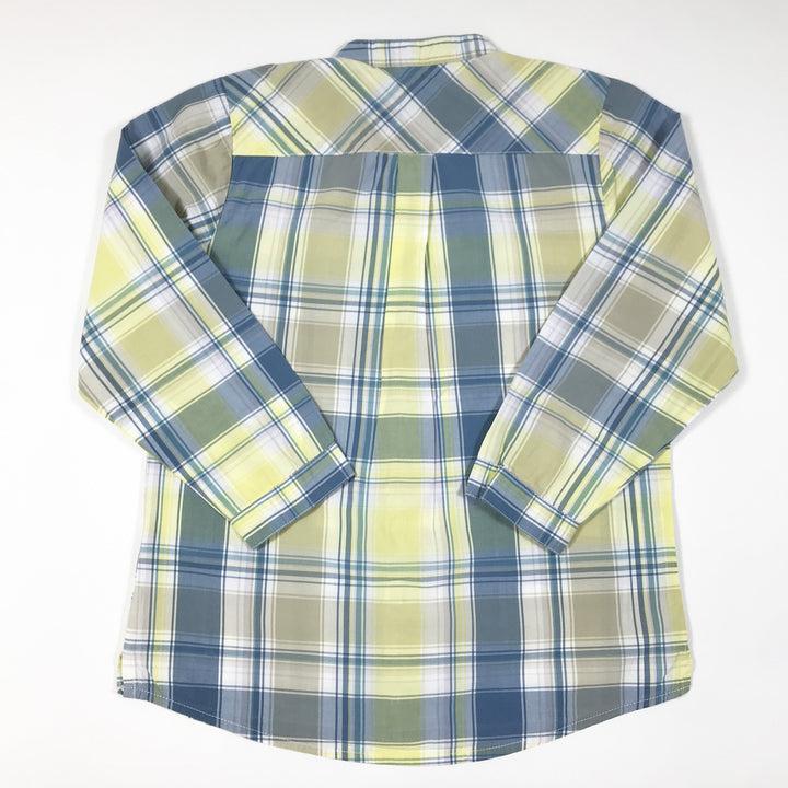 Knot plaid grandpa collar long-sleeved shirt 6Y/116