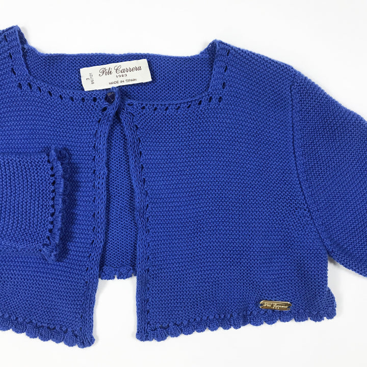 Pili Carrera blue knitted bolero 3Y/95-101