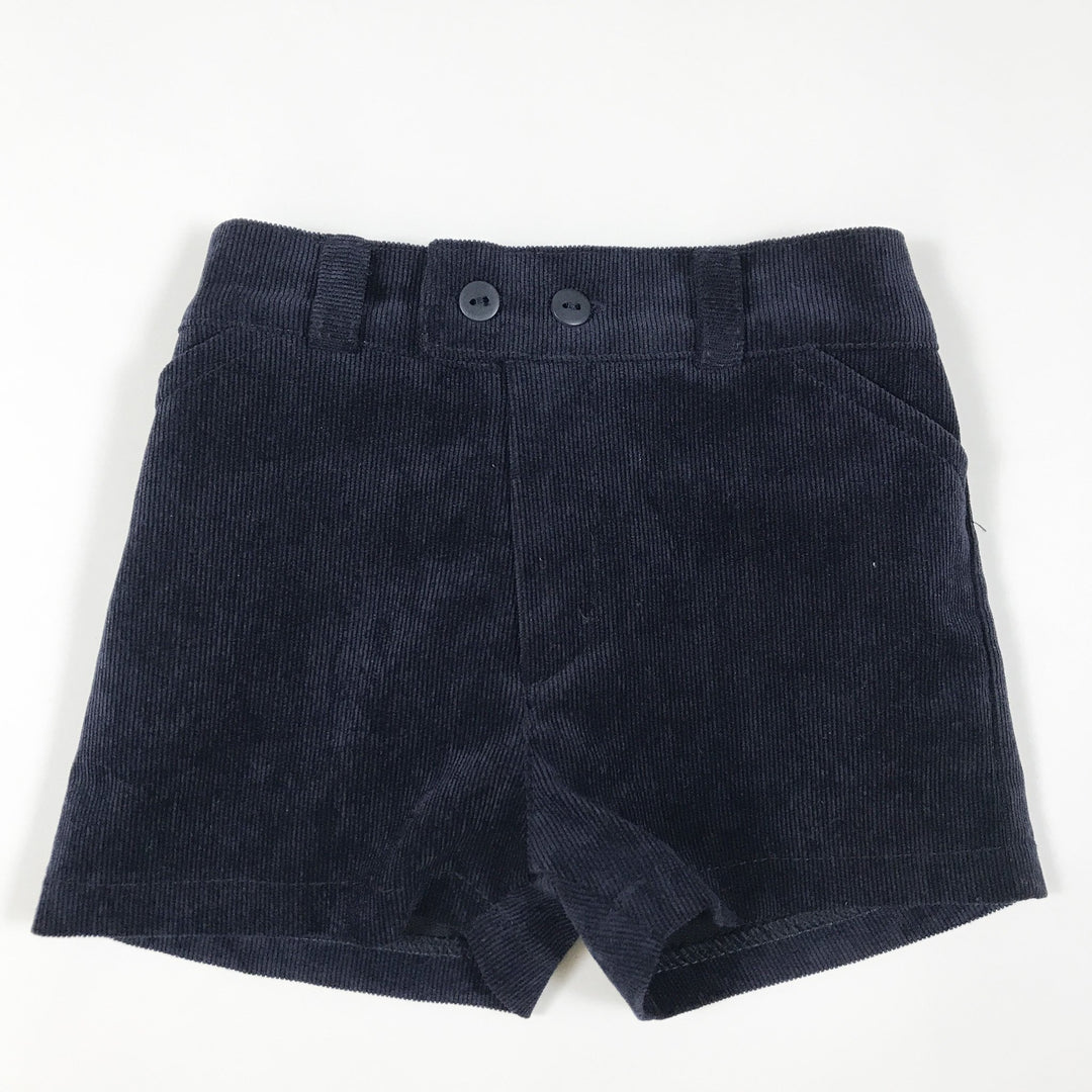 Sardon navy corduroy elastic waist shorts 3M