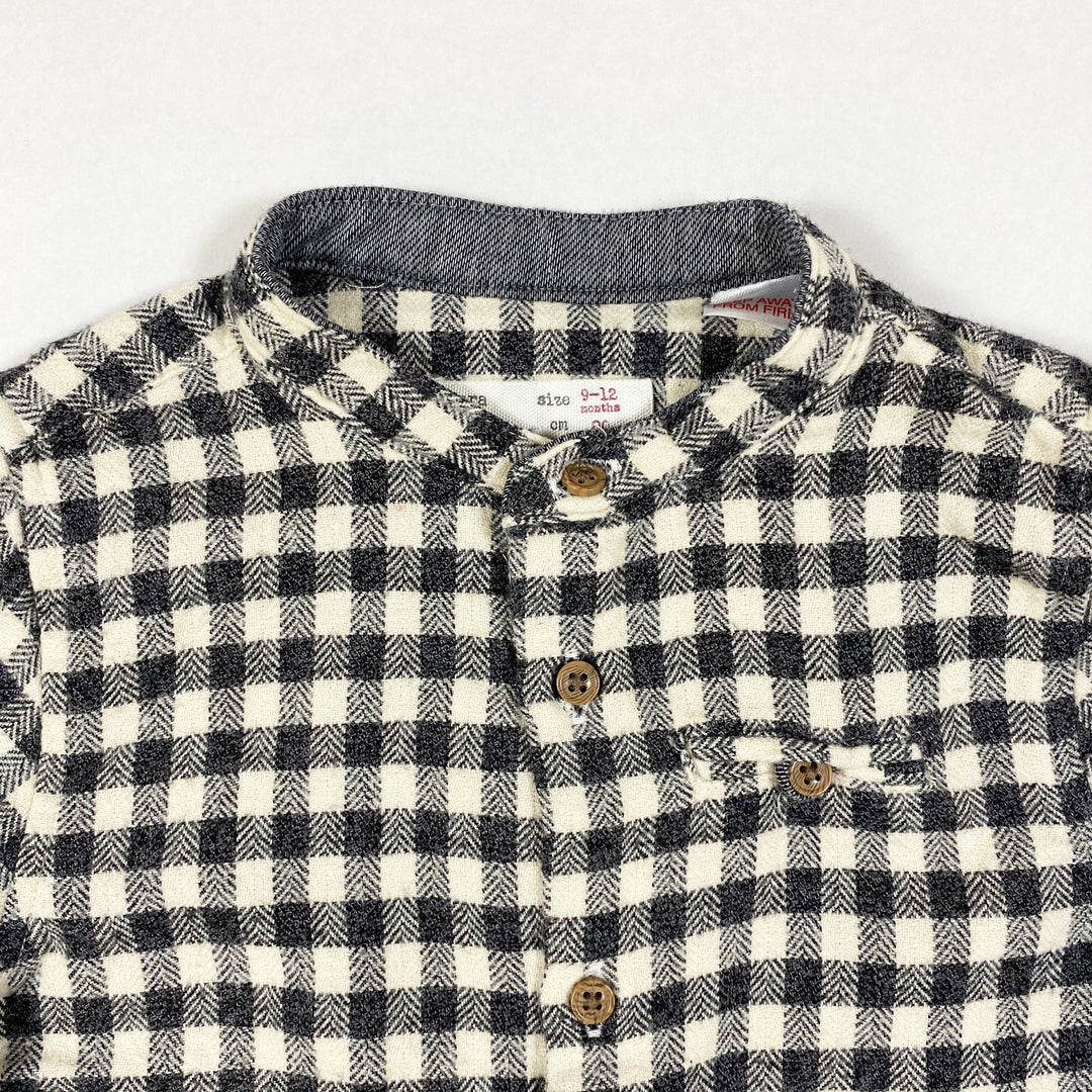 Zara black checked fleece shirt 9-12M/80