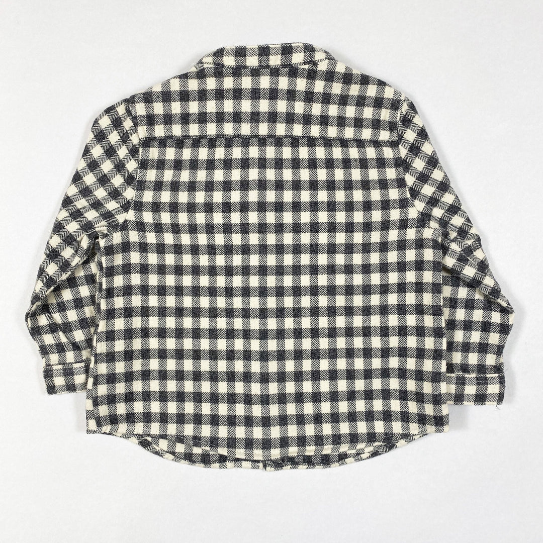 Zara black checked fleece shirt 9-12M/80
