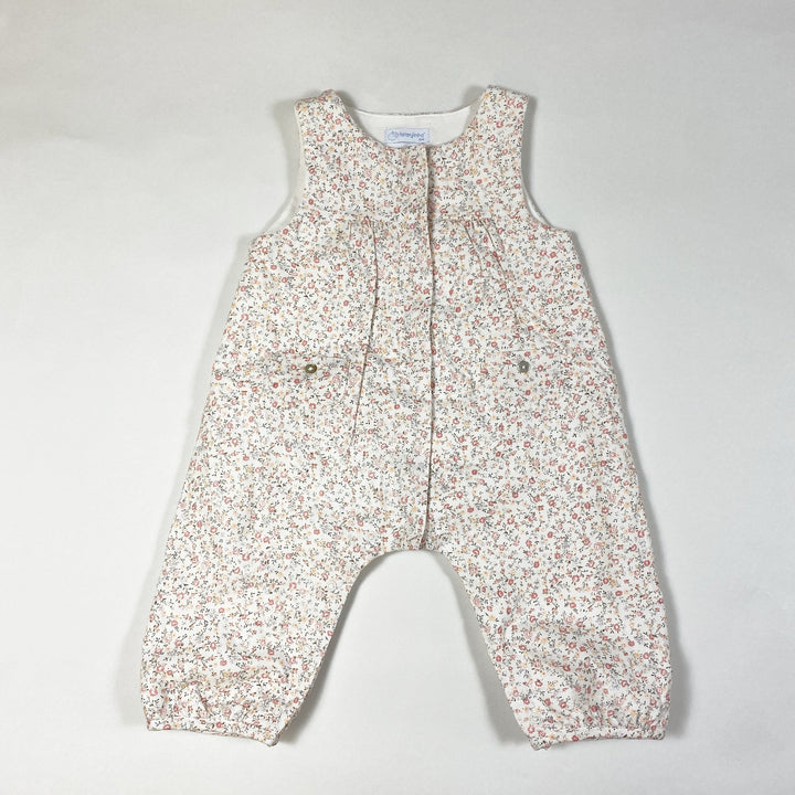 Laranjinha ecru und pfirsichfarbener Jumpsuit mit Blumenmuster 6M