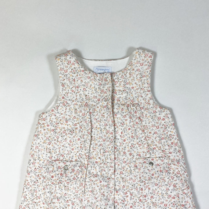Laranjinha ecru und pfirsichfarbener Jumpsuit mit Blumenmuster 6M