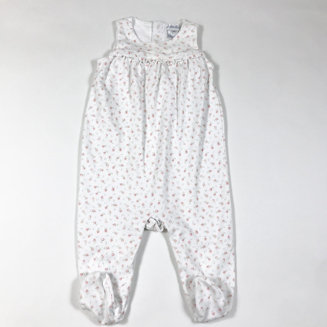 Ralph Lauren white floral print sleeveless jumpsuit with feet 6M