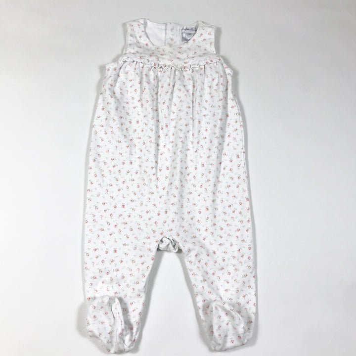 Ralph Lauren white floral print sleeveless jumpsuit with feet 6M