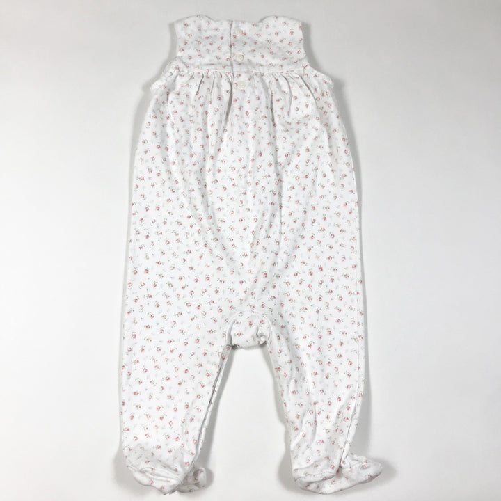 Ralph Lauren white floral print sleeveless jumpsuit with feet 6M