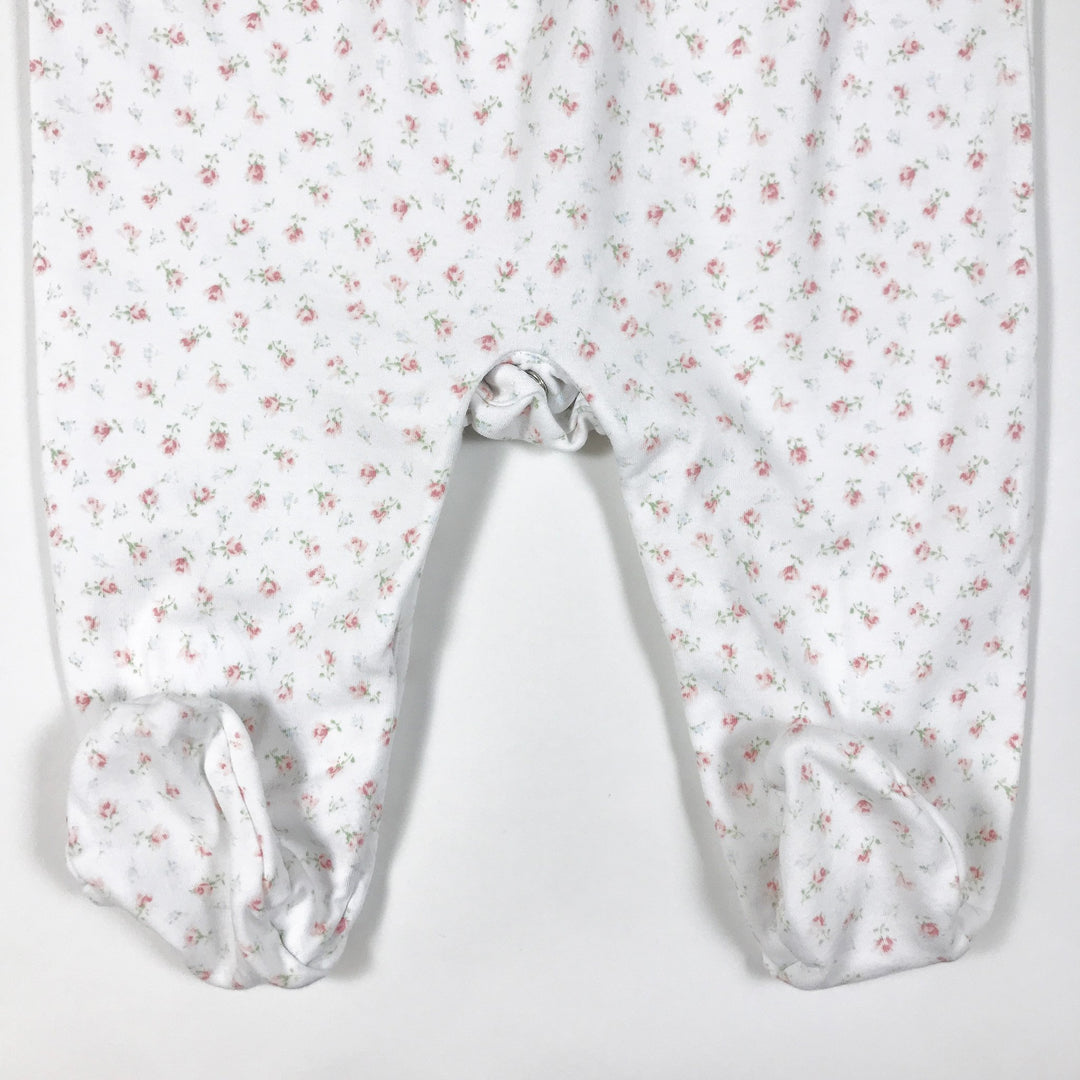 Ralph Lauren white floral print sleeveless jumpsuit with feet 6M