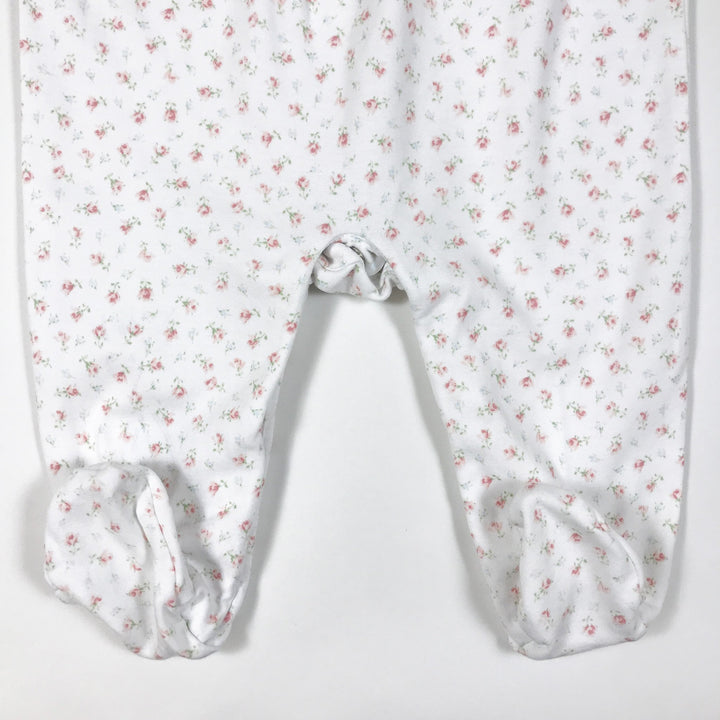 Ralph Lauren white floral print sleeveless jumpsuit with feet 6M