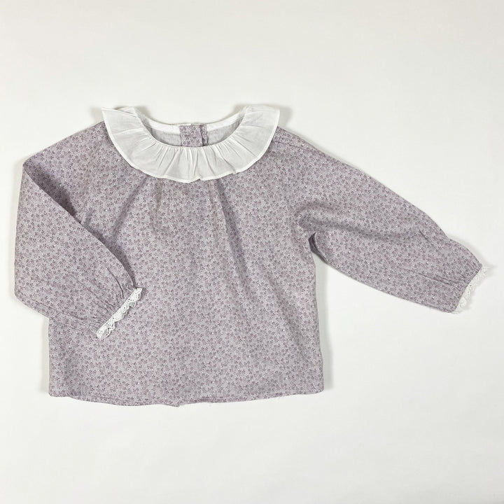 Pureté du Bebe soft purple floral print blouse and bloomer set 12M