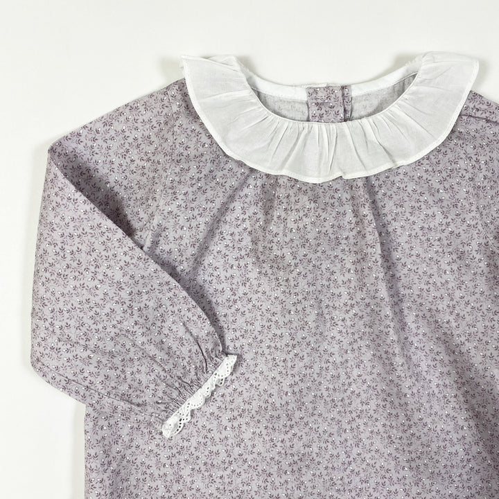Pureté du Bebe soft purple floral print blouse and bloomer set 12M