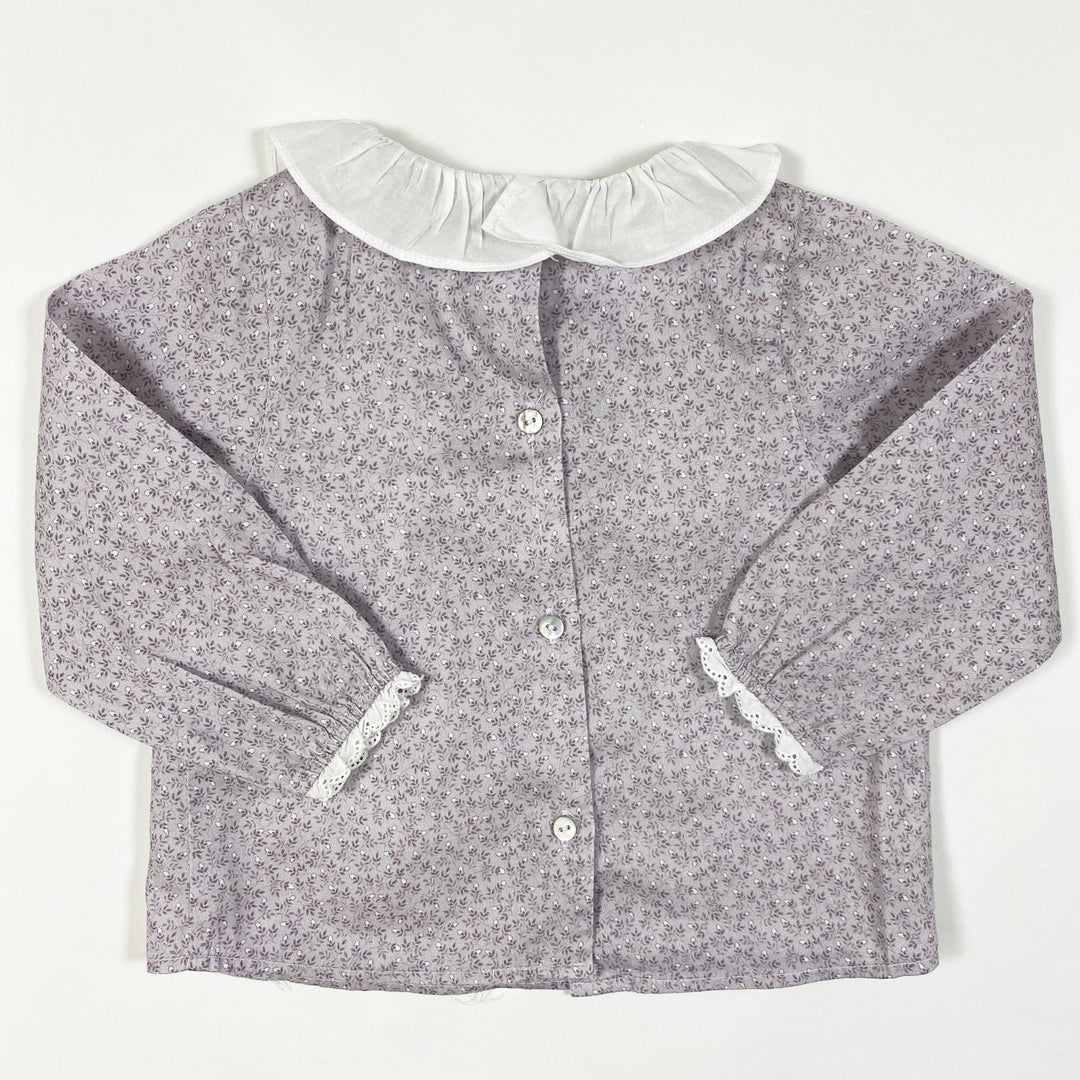 Pureté du Bebe soft purple floral print blouse and bloomer set 12M