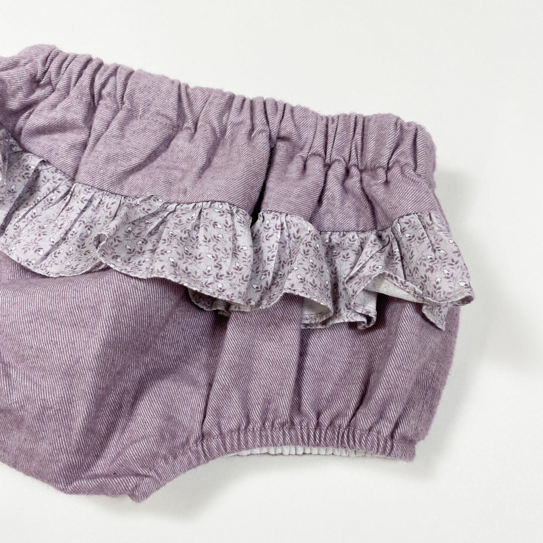 Pureté du Bebe soft purple floral print blouse and bloomer set 12M