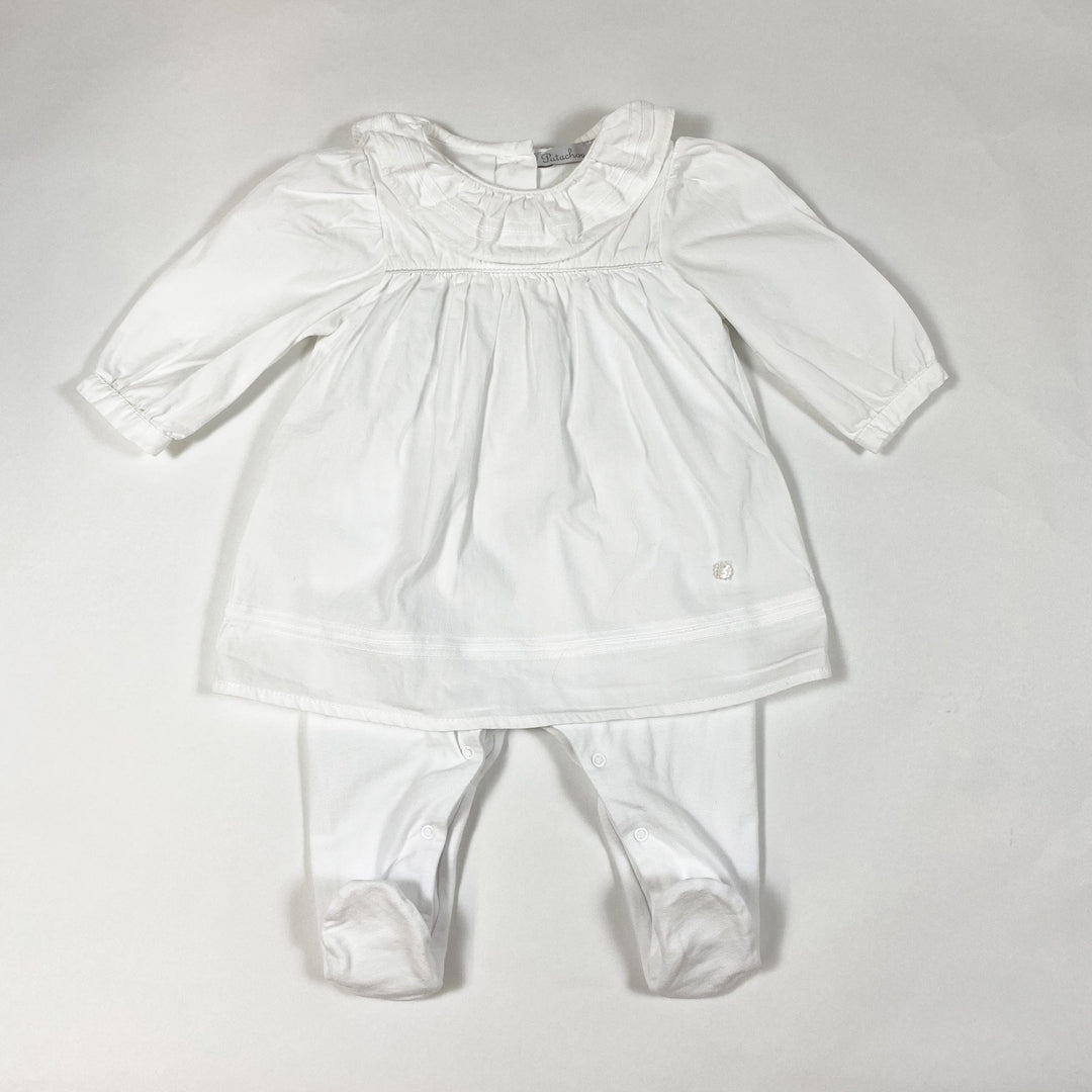 Patachou white one-piece with embroidered collar 3M/62