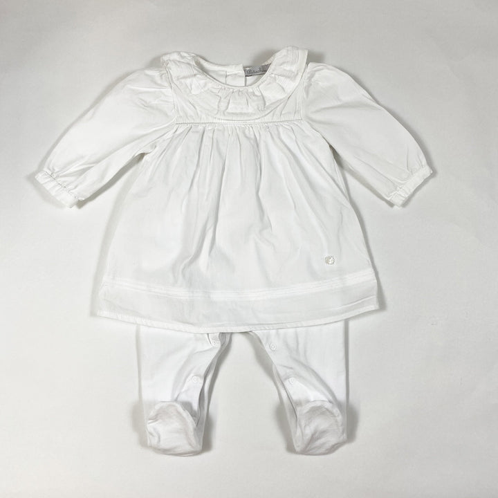 Patachou white one-piece with embroidered collar 3M/62