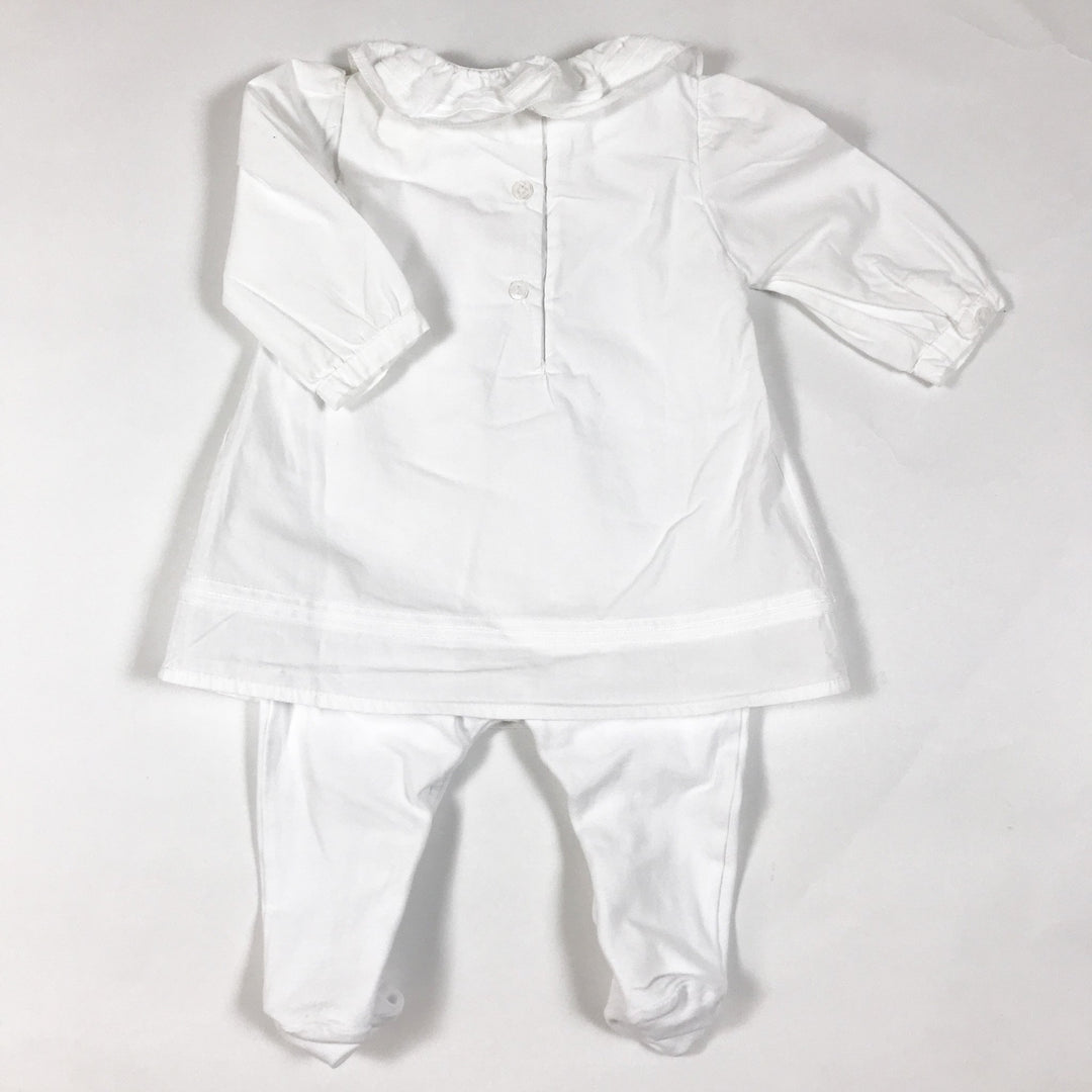 Patachou white one-piece with embroidered collar 3M/62