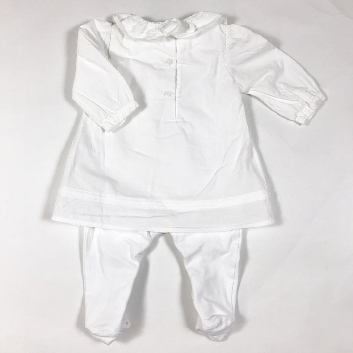 Patachou white one-piece with embroidered collar 3M/62