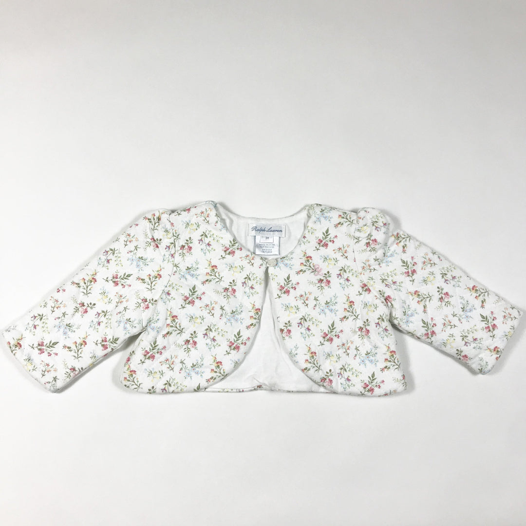 Ralph Lauren ecru floral print padded quilted jacket 3M