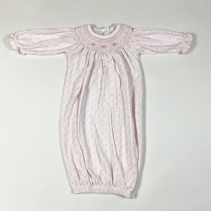 Magnolia Baby pink smocked floral print sleeping bag Newborn/44cm