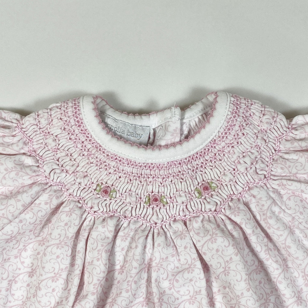 Magnolia Baby pink smocked floral print sleeping bag Newborn/44cm
