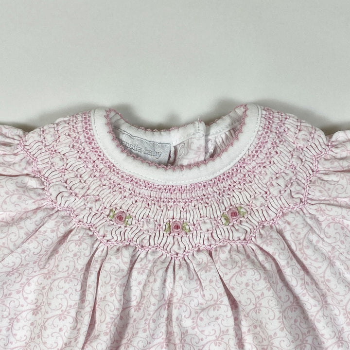 Magnolia Baby pink smocked floral print sleeping bag Newborn/44cm