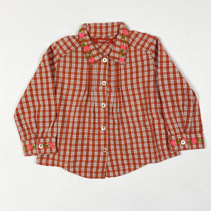 Oilily red embroidered checked blouse 12M/74