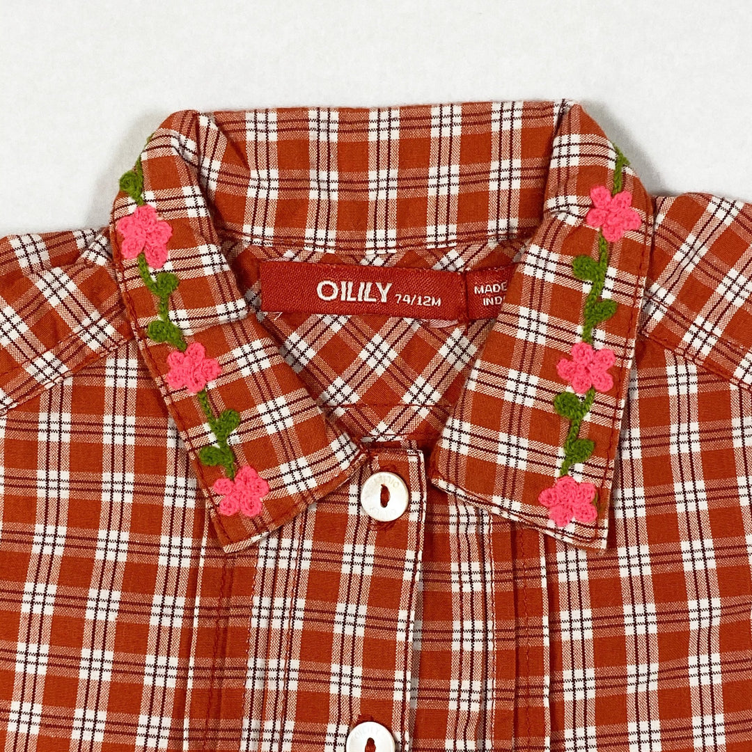 Oilily red embroidered checked blouse 12M/74