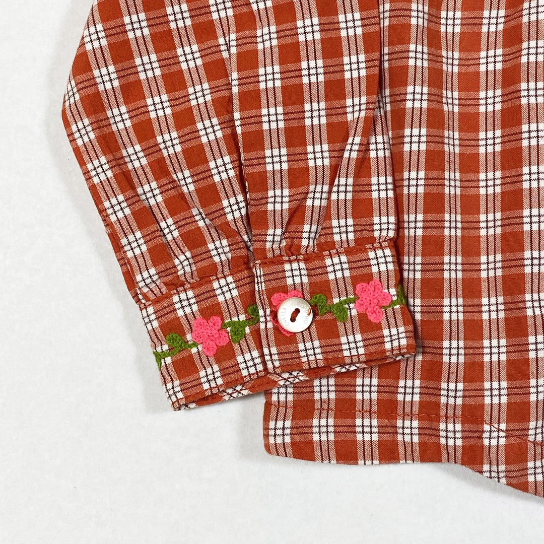 Oilily red embroidered checked blouse 12M/74