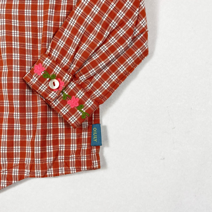 Oilily red embroidered checked blouse 12M/74