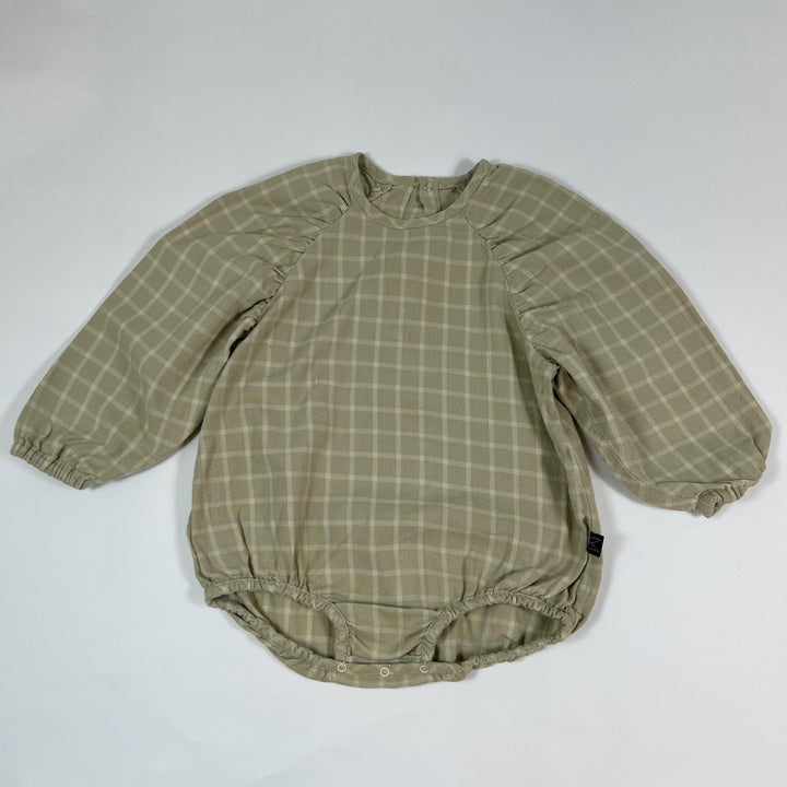 Monkind beige karierter Blusenbody 6-12M