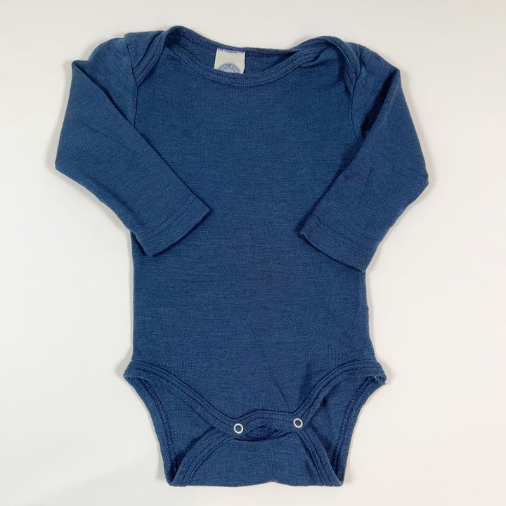Cosilana marineblauer Body aus Wolle/Seide 62-68cm