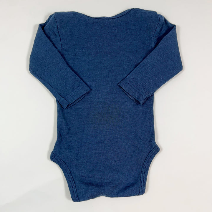 Cosilana marineblauer Body aus Wolle/Seide 62-68cm