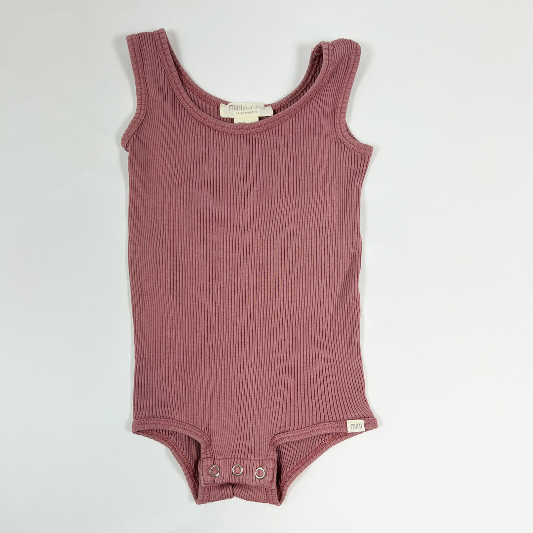 Minimalisma beerenfarbener Body aus Seide/Baumwolle 12-18M