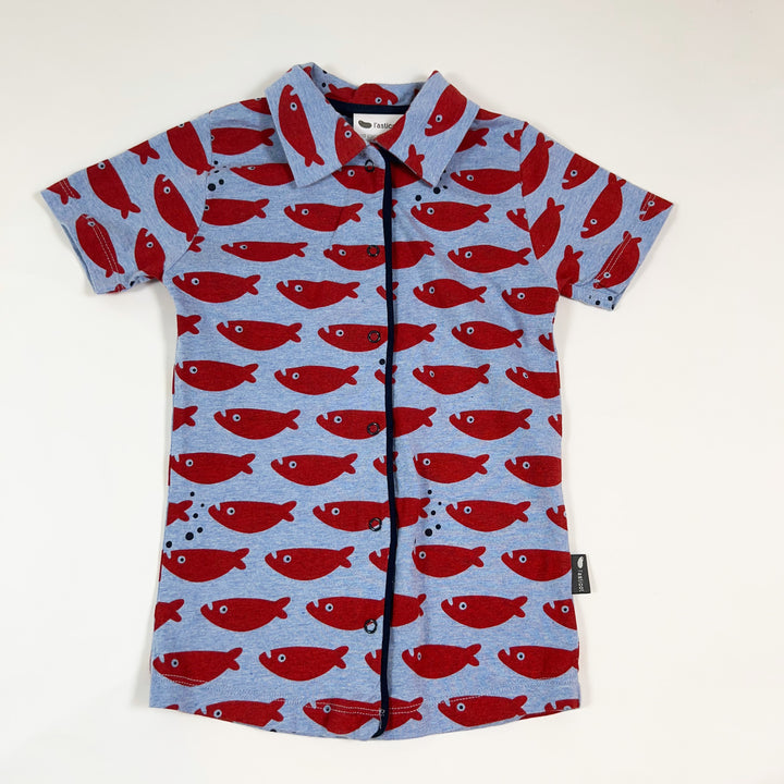 l'Asticot blue red fish shortsleeve shirt 3Y