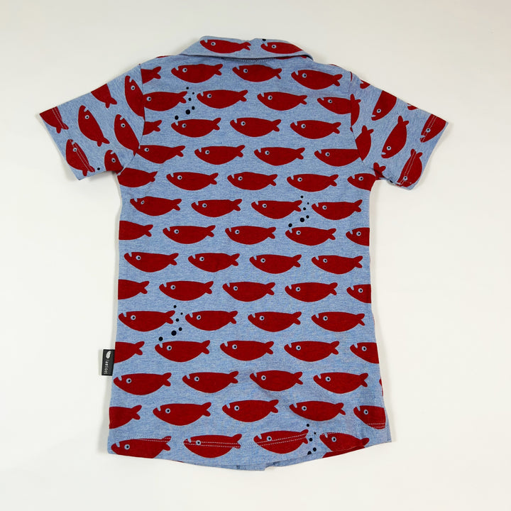 l'Asticot blue red fish shortsleeve shirt 3Y