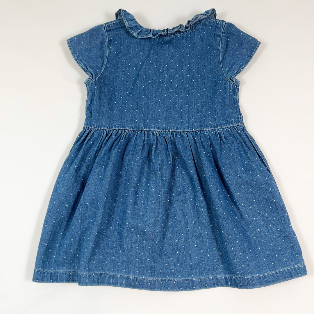 Petit Bateau blaues gepunktetes Jeanskleid 18M/81cm