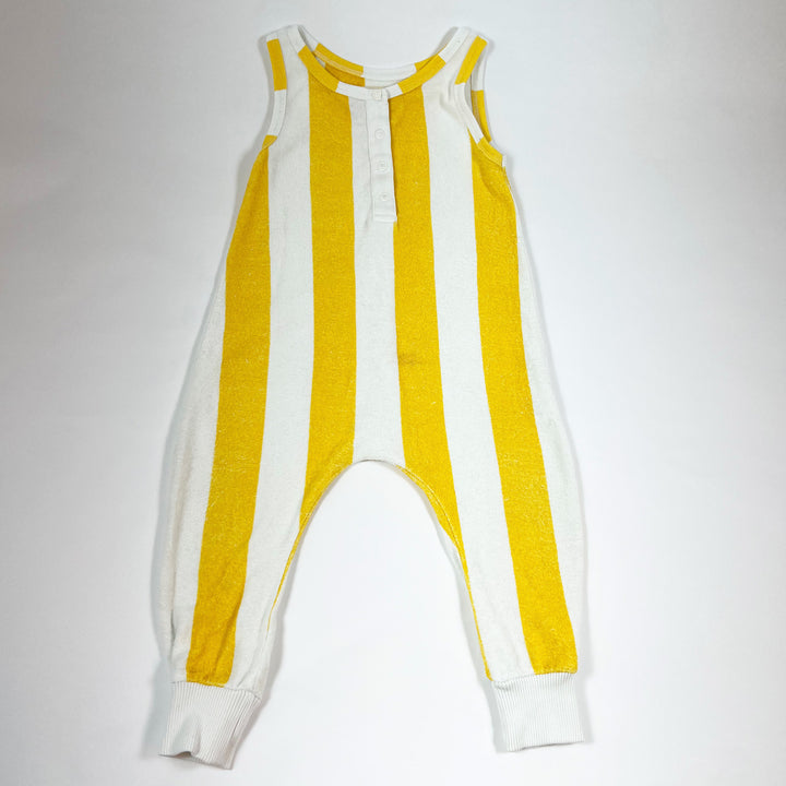 Hugo loves Tiki yellow striped terry jumpsuit 12-18M
