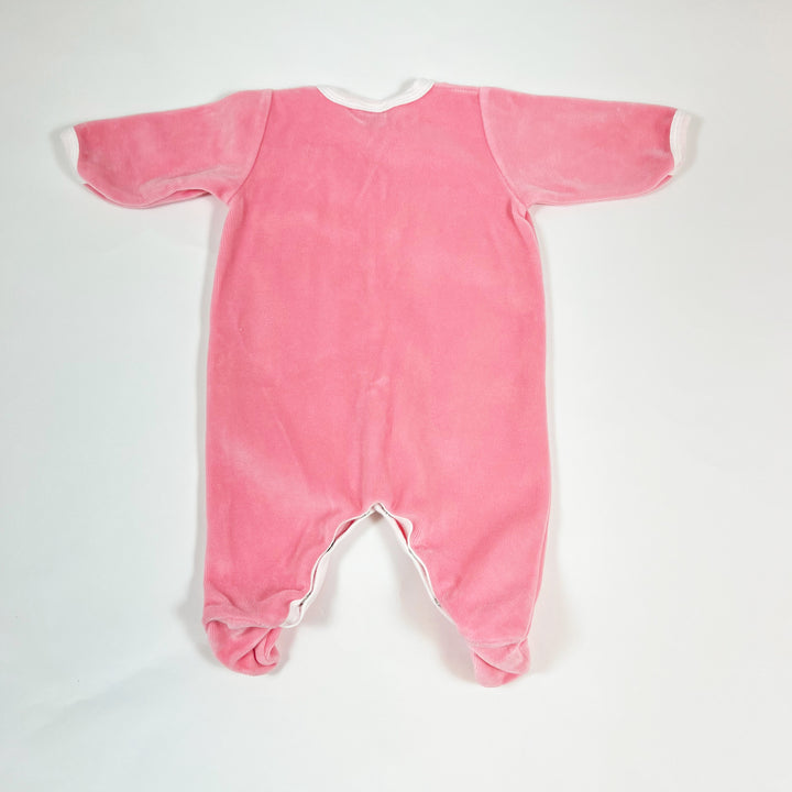 Petit Bateau rosa Vogel Samtpyjama 1M/54