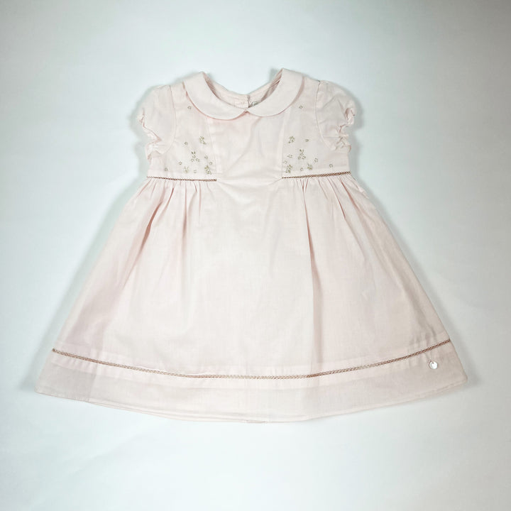 Tartine et Chocolat soft pink embroidered and stitched cérémonie dress 1Y