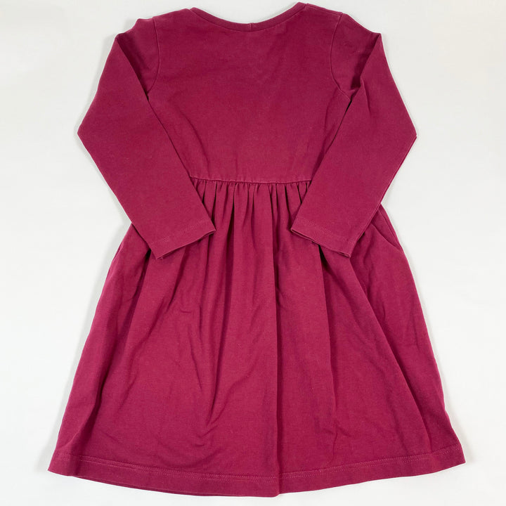 Kukka Kids beerenfarbenes langärmeliges Jerseykleid 110/116