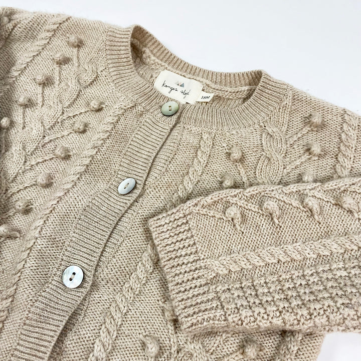 Konges Slojd beige Popcorn-Strickjacke 18M