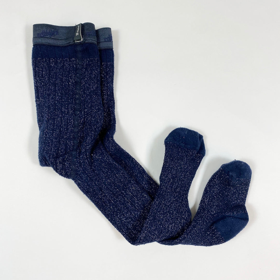 Collegien Amélie midnight blue ribbed glitter tights 18M