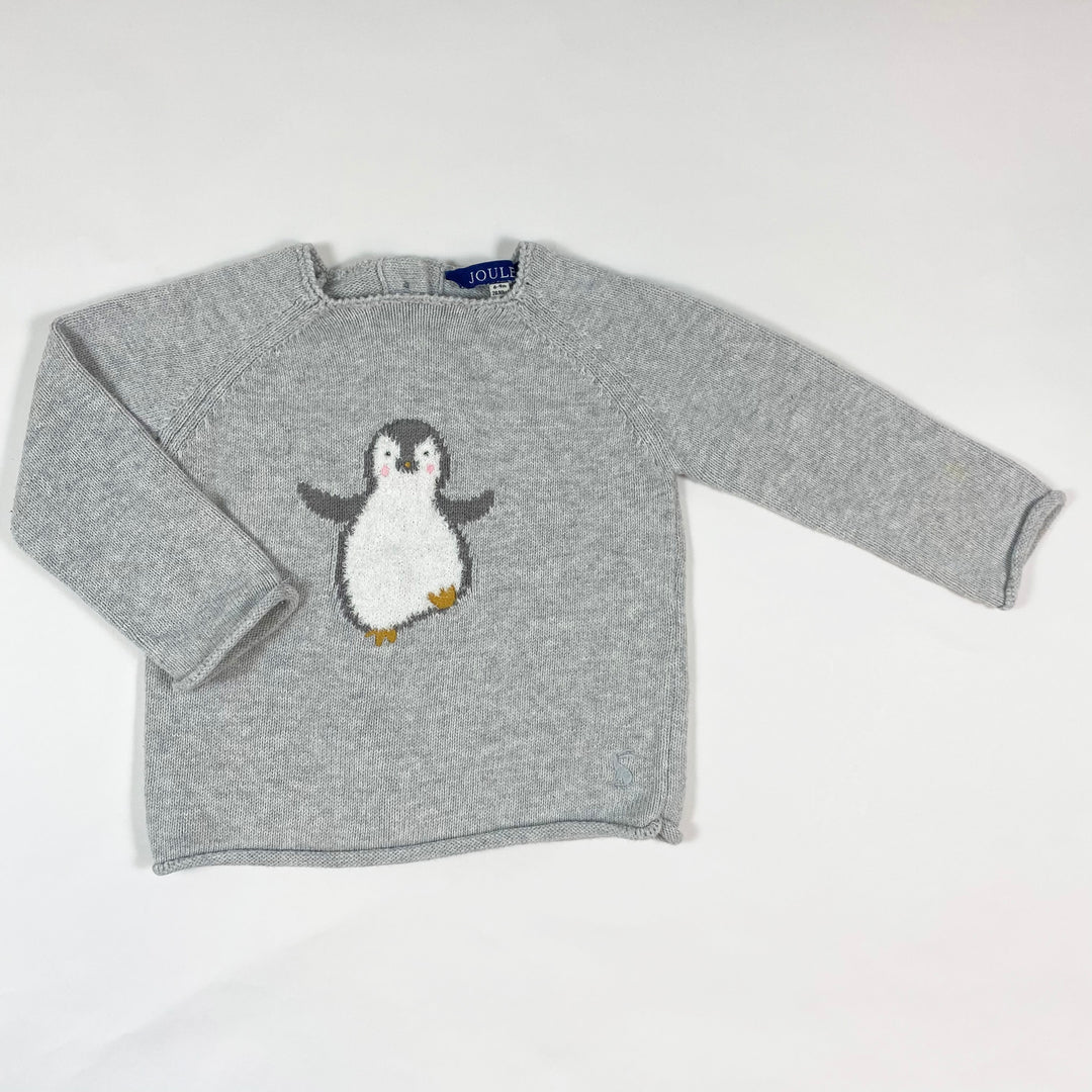 Joules grey penguin knit pullover 6-9M