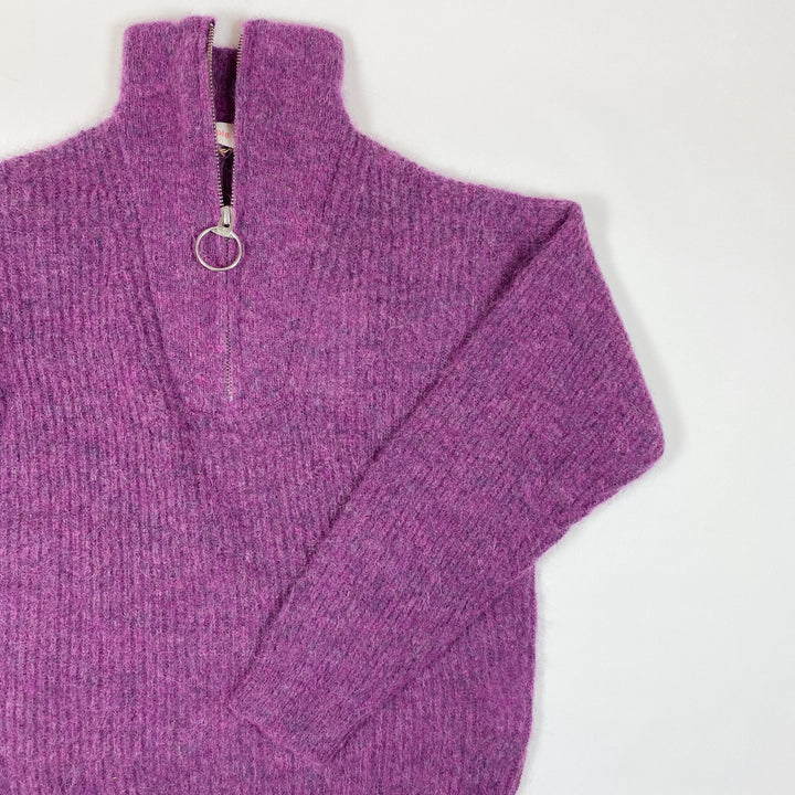 Simple Kids purple half-zip alpaca knit jumper "Mira" Second Season 12Y