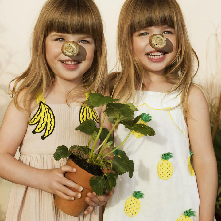 Stella McCartney Kids staubrosa Banane Musselin Kleid 8Y